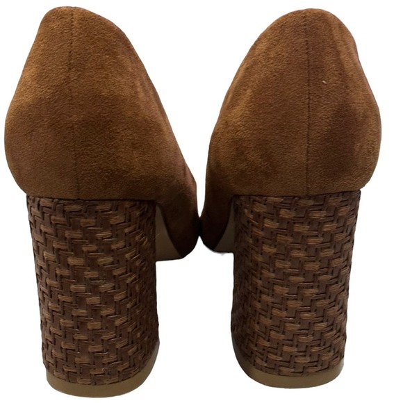Vici Mary chestnut micro suede woven texture on block heel - Picture 6 of 11